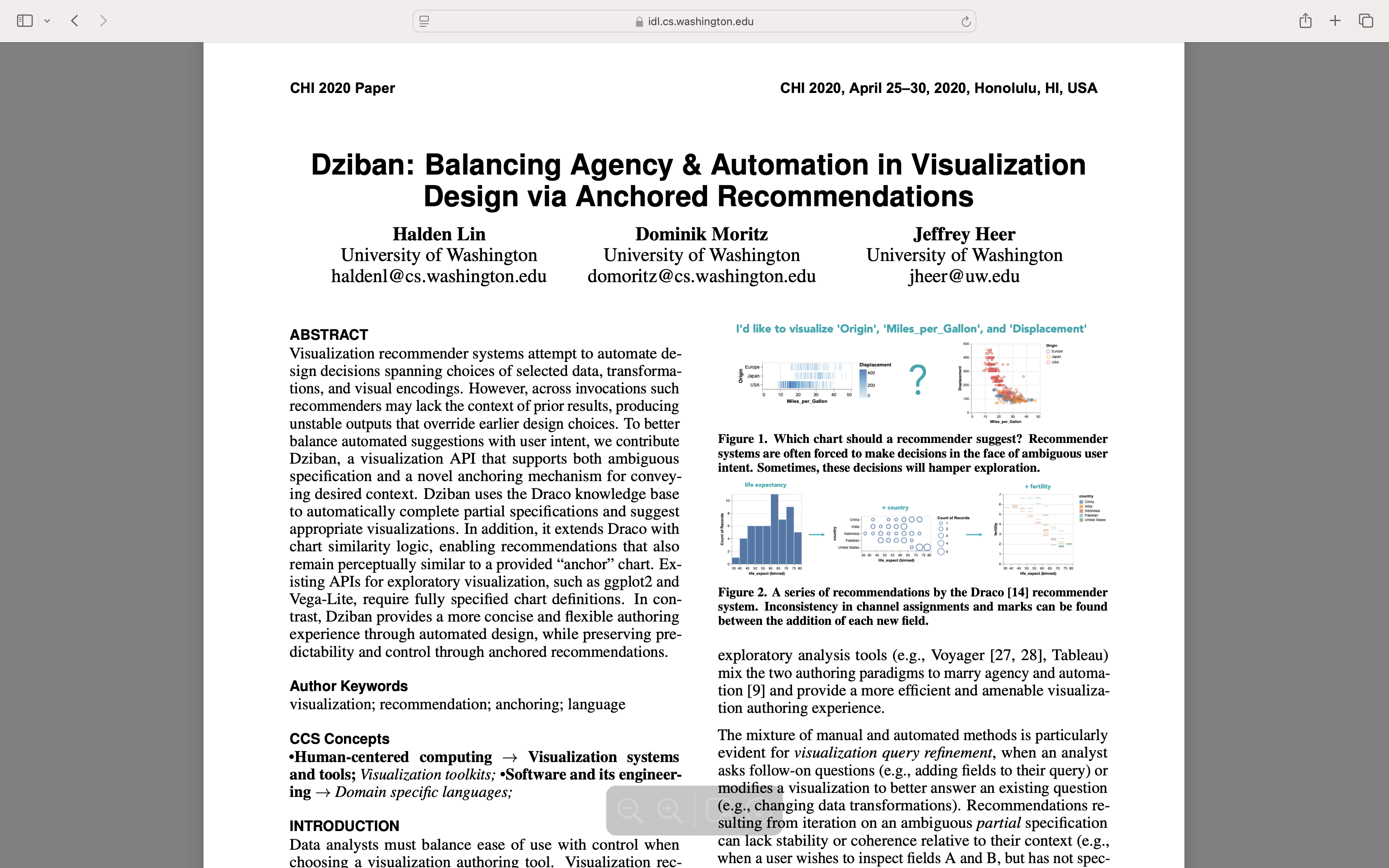 A screenshot of the Dziban paper.